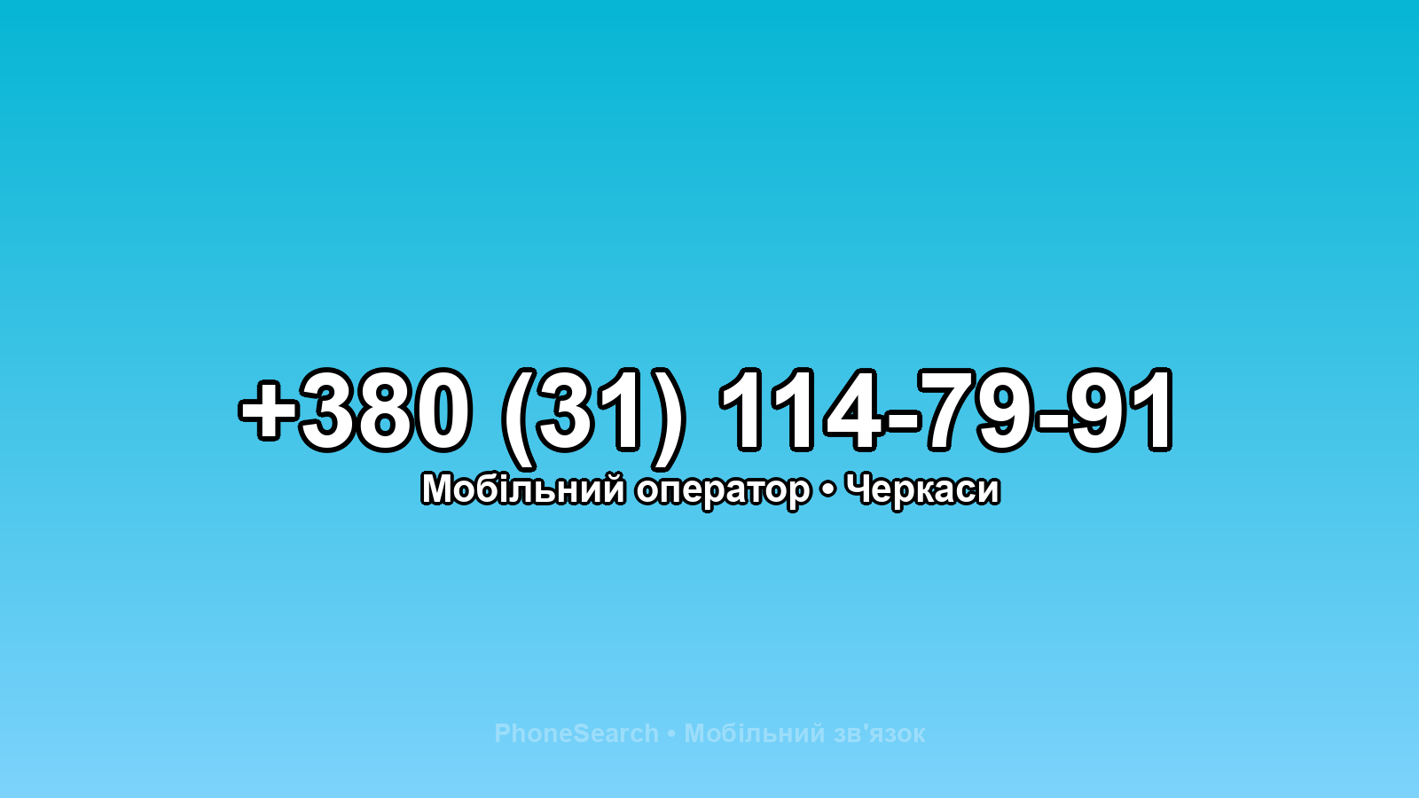 Номер +380 (31) 114-79-91 - вариант 2