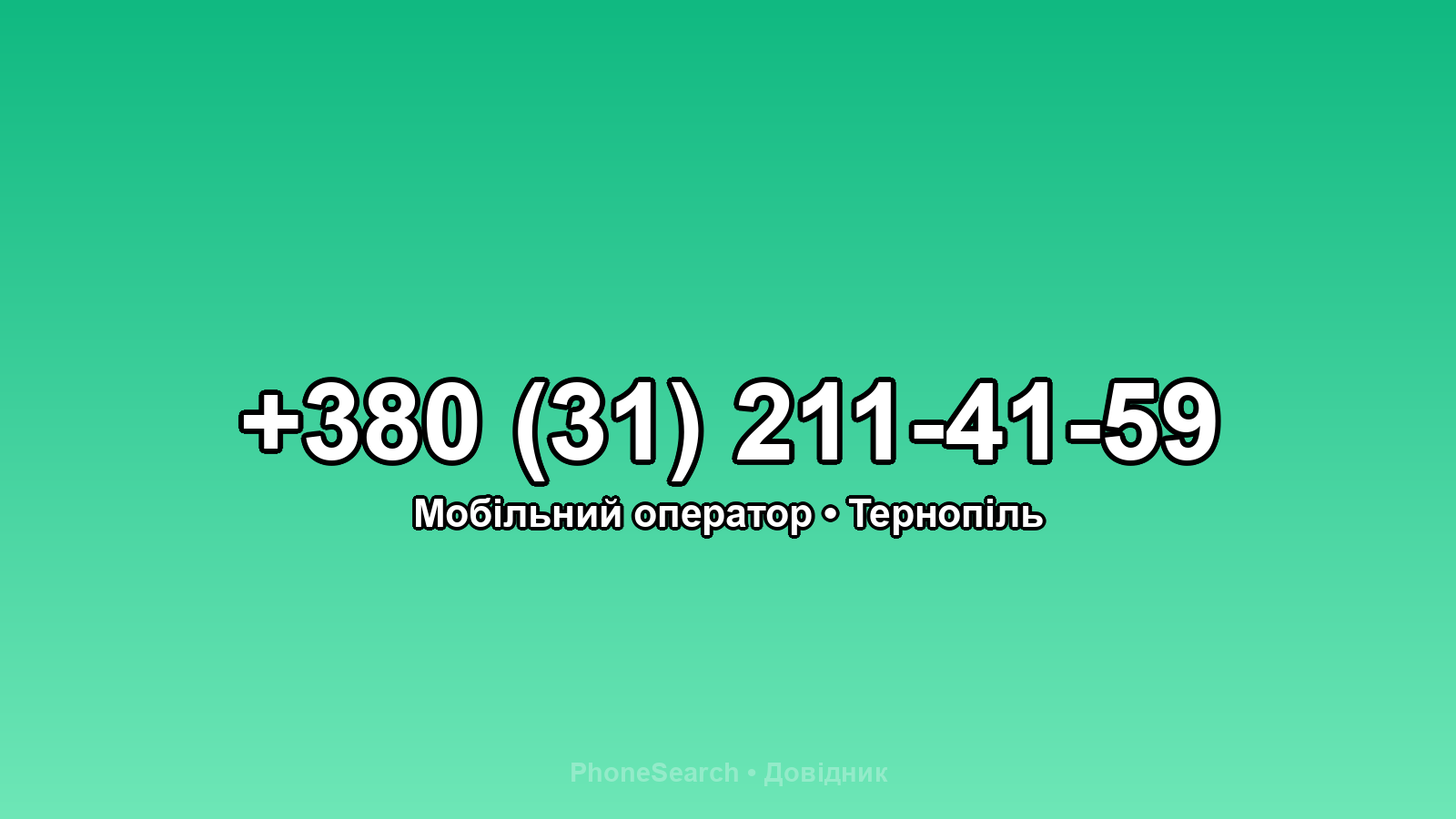 Номер +380 (31) 211-41-59 - вариант 2