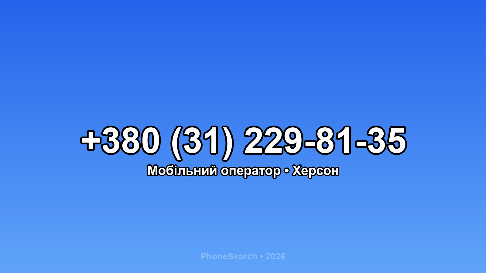 Номер +380 (31) 229-81-35 - вариант 1