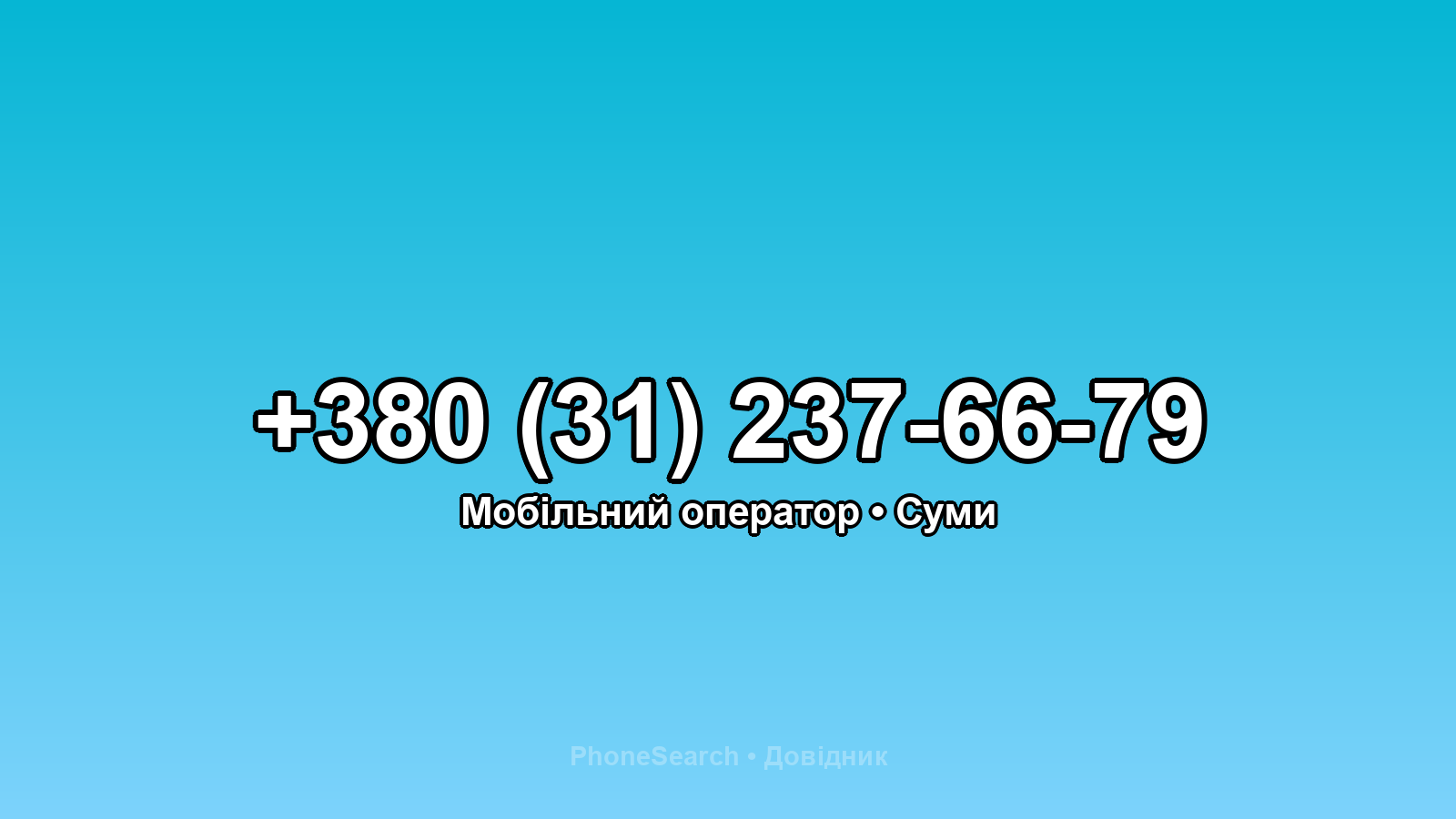 Номер +380 (31) 237-66-79 - вариант 1