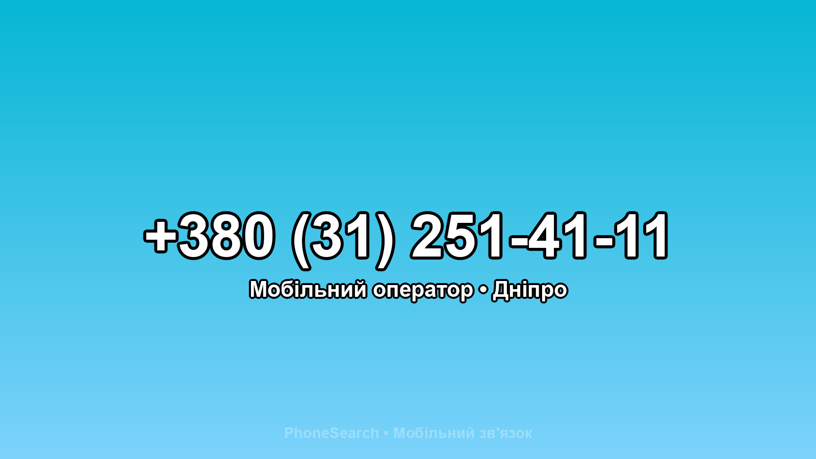 Номер +380 (31) 251-41-11 - вариант 1