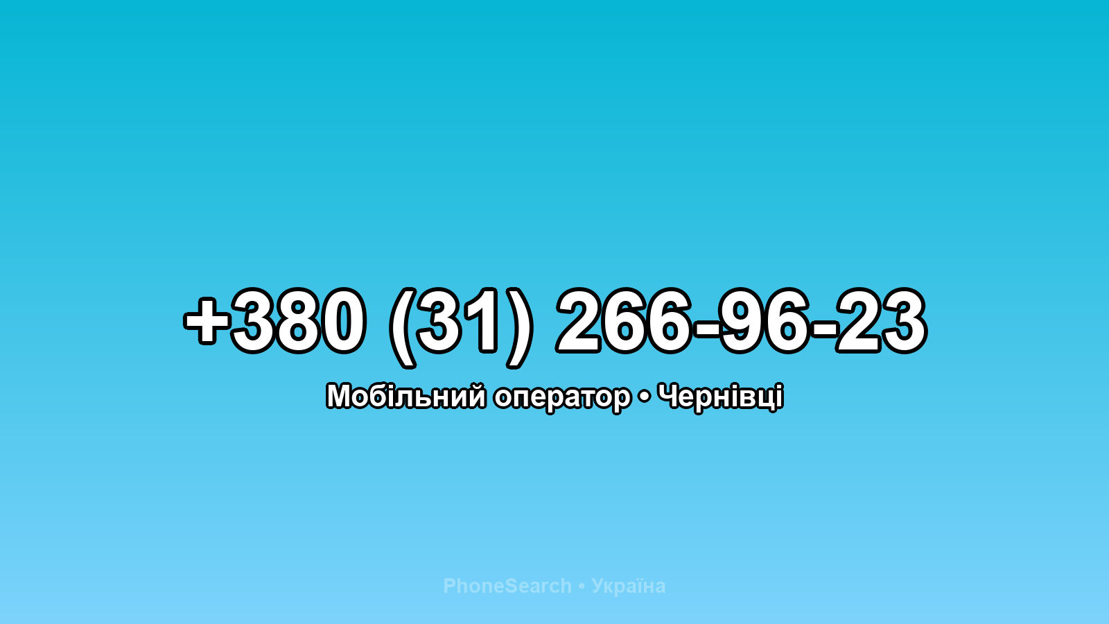 Номер +380 (31) 266-96-23 - вариант 2