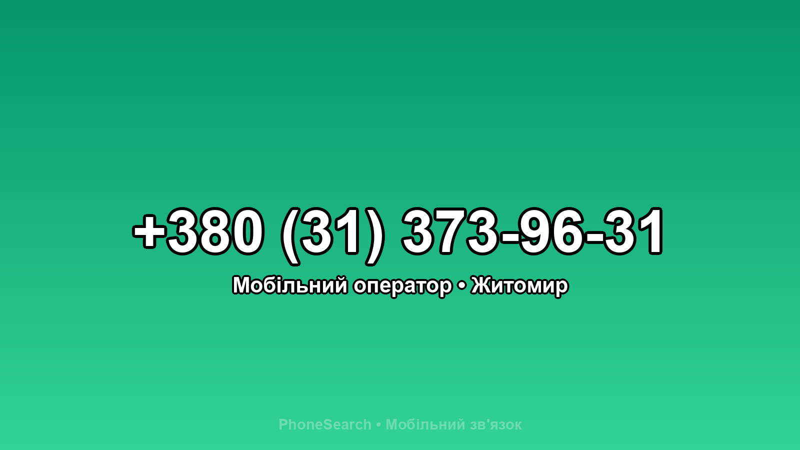 Номер +380 (31) 373-96-31 - вариант 1