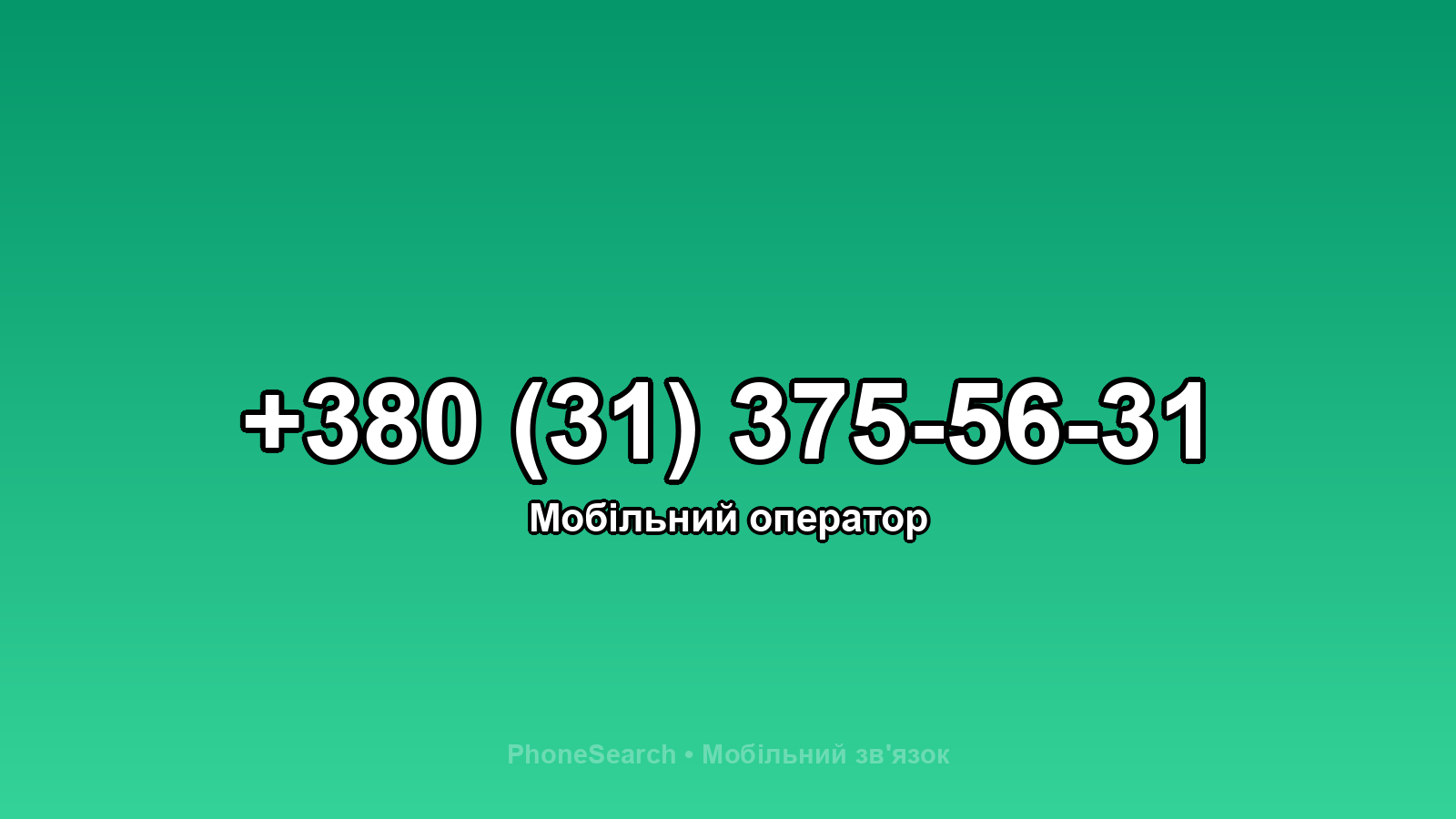 Номер +380 (31) 375-56-31 - вариант 1