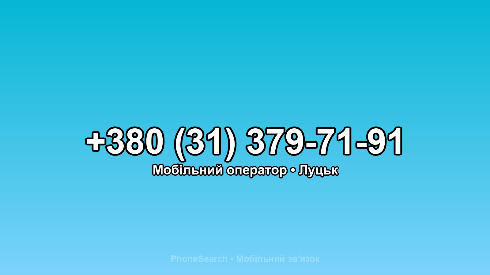 Номер +380 (31) 379-71-91 - вариант 2