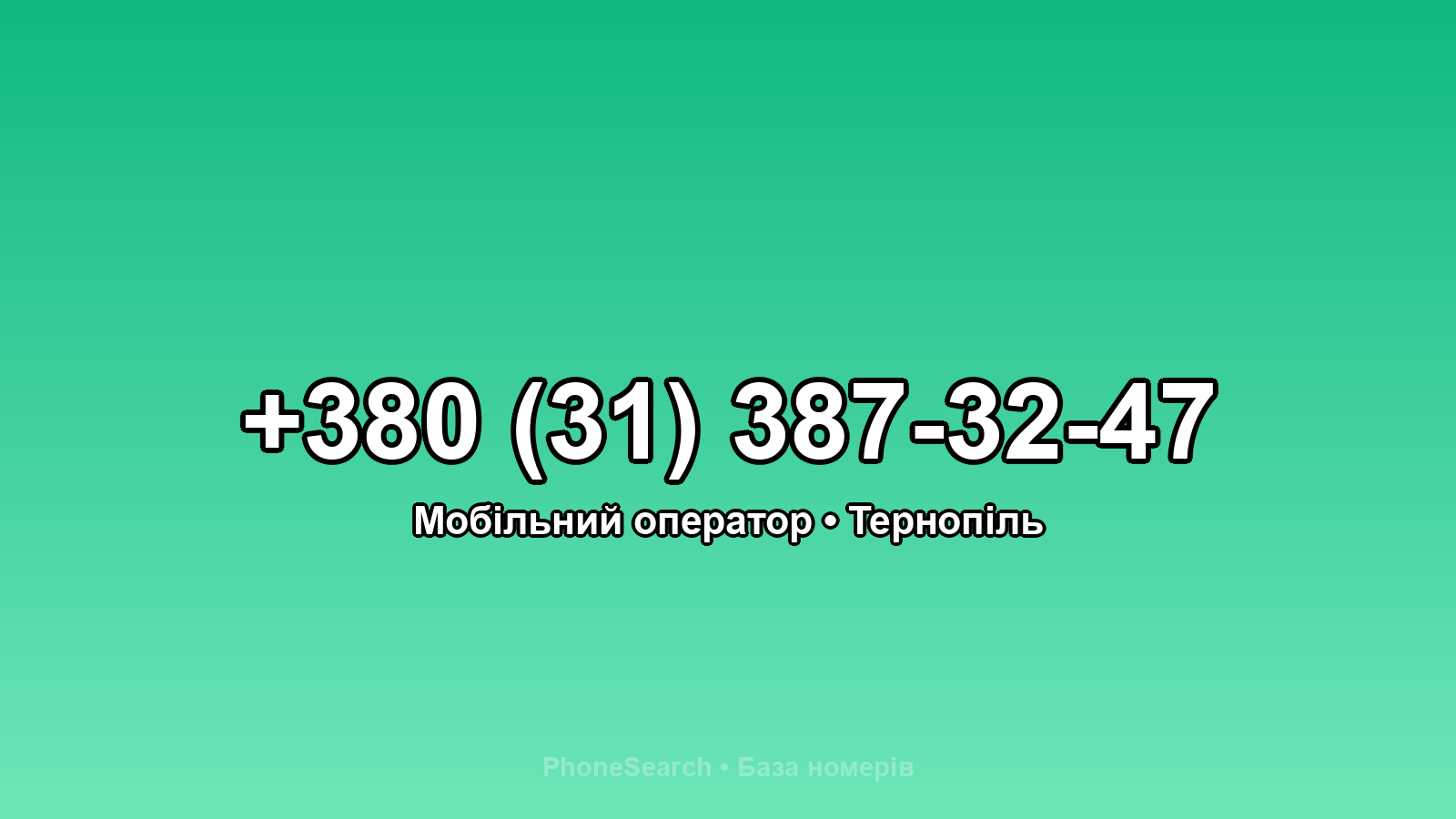 Номер +380 (31) 387-32-47 - вариант 1