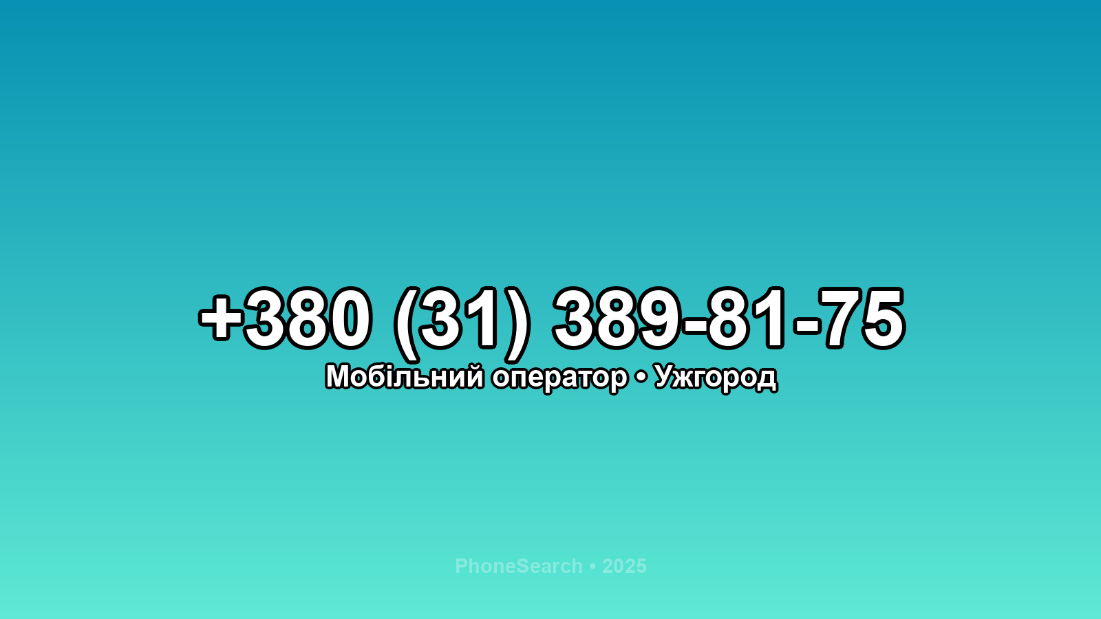 Номер +380 (31) 389-81-75 - вариант 2