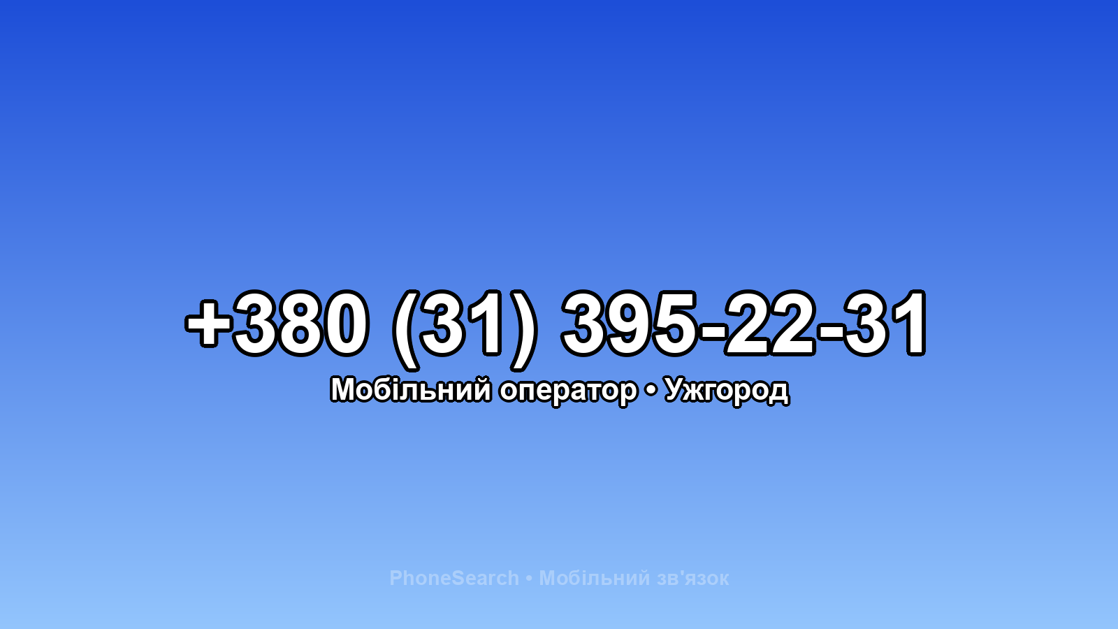 Номер +380 (31) 395-22-31 - вариант 2