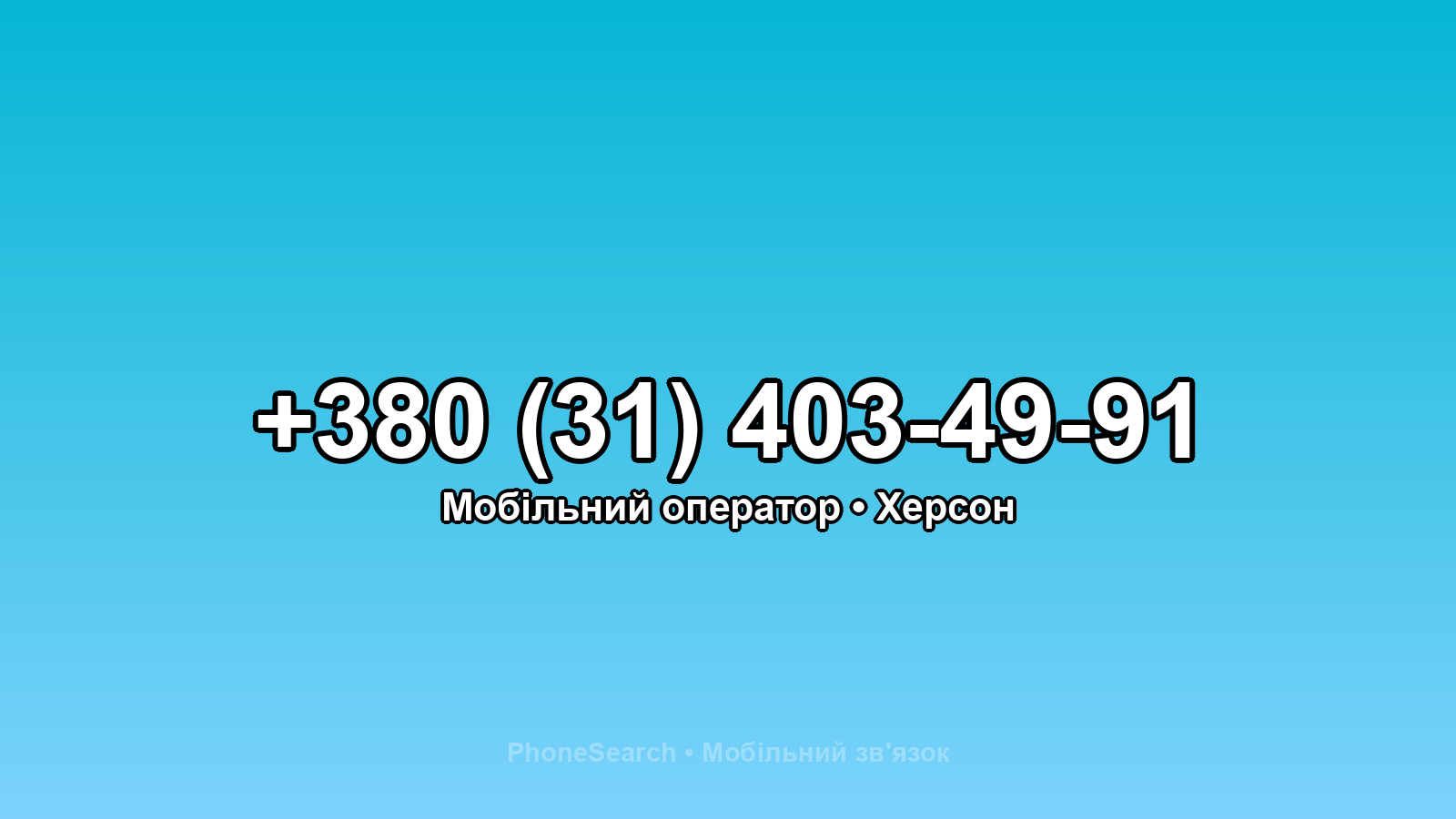 Номер +380 (31) 403-49-91 - вариант 2