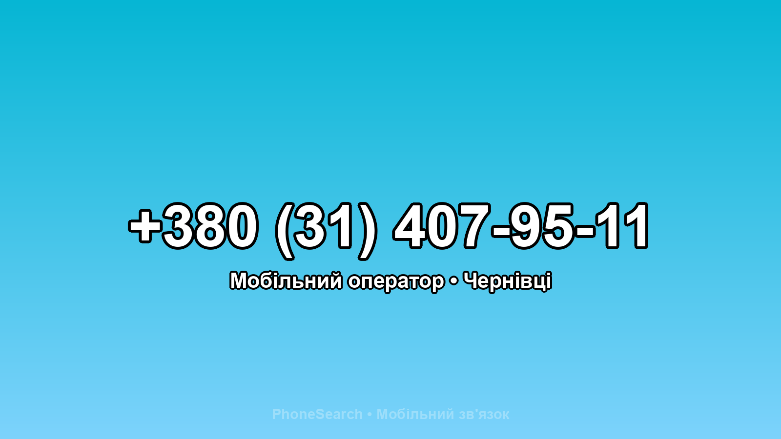 Номер +380 (31) 407-95-11 - вариант 1