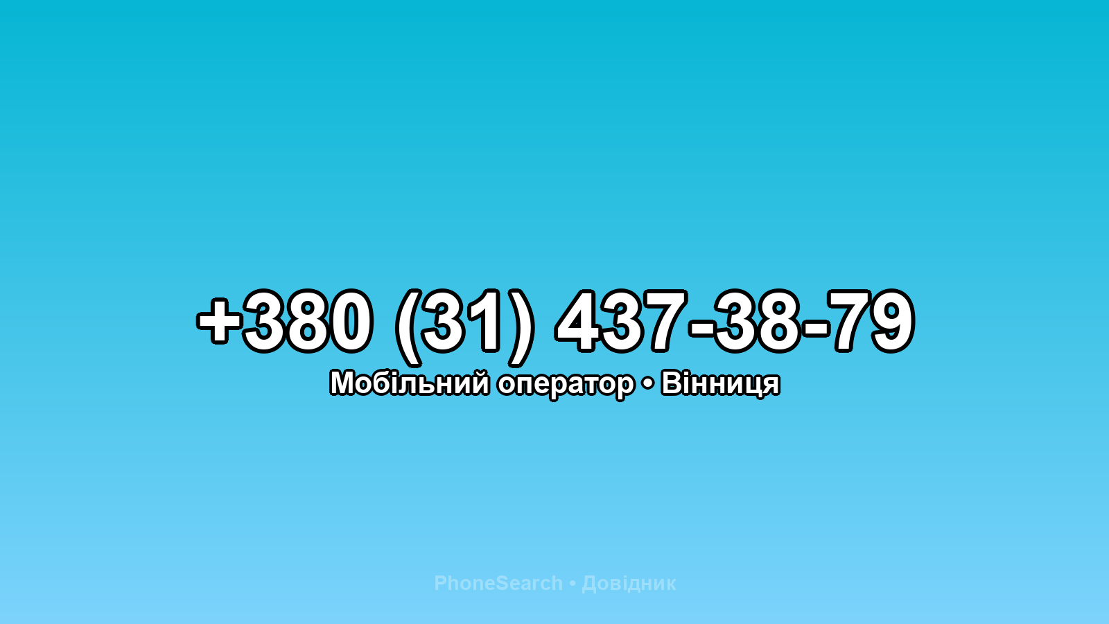 Номер +380 (31) 437-38-79 - вариант 1