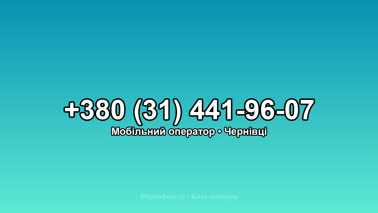 Номер +380 (31) 441-96-07 - вариант 2