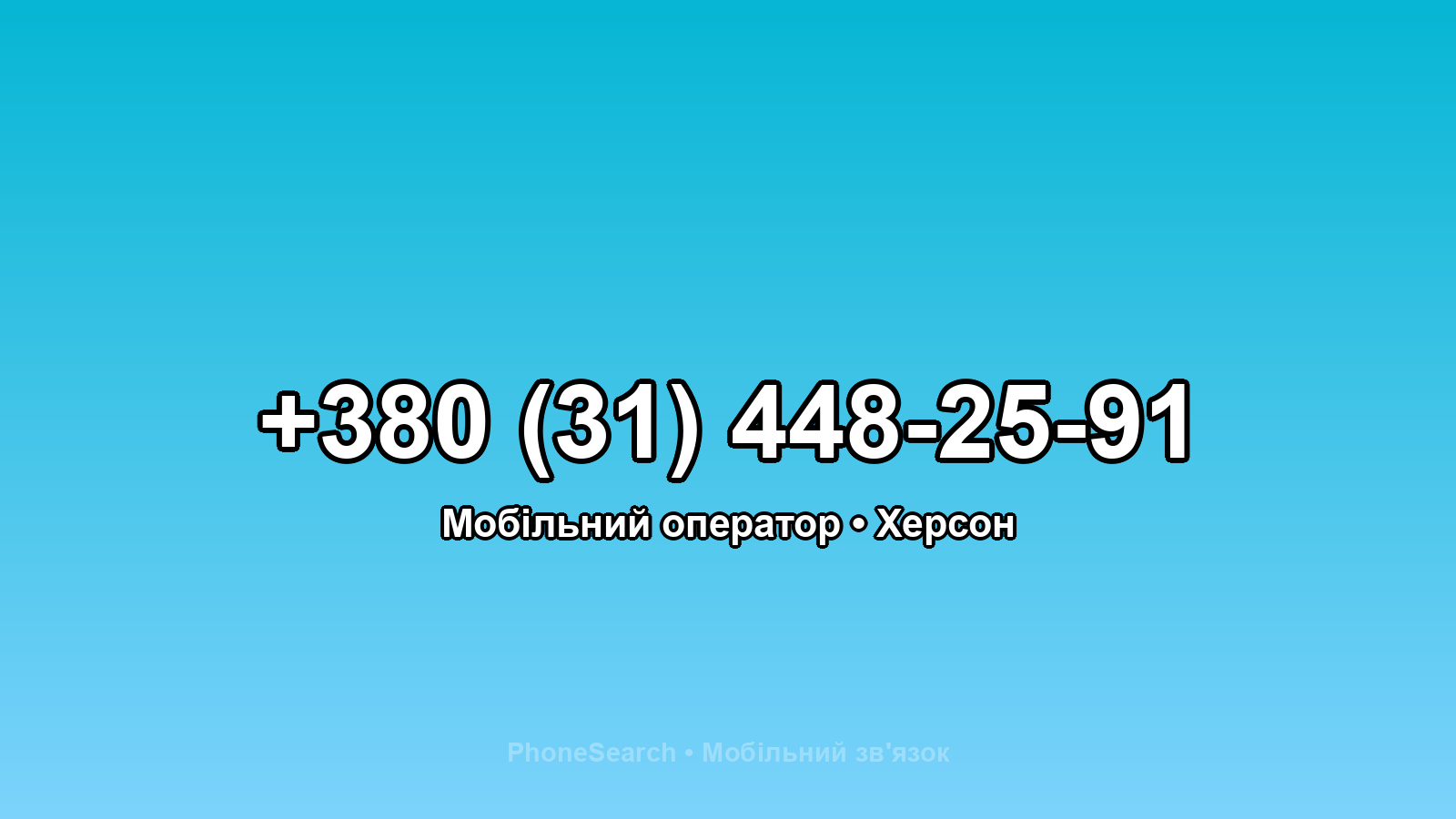 Номер +380 (31) 448-25-91 - вариант 2