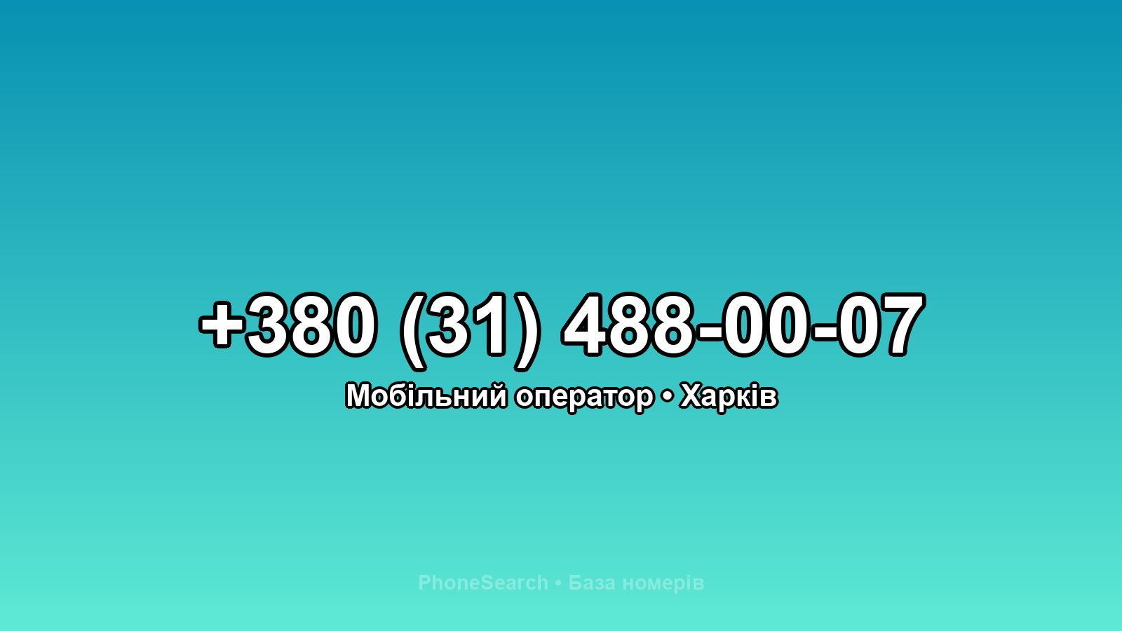 Номер +380 (31) 488-00-07 - вариант 2
