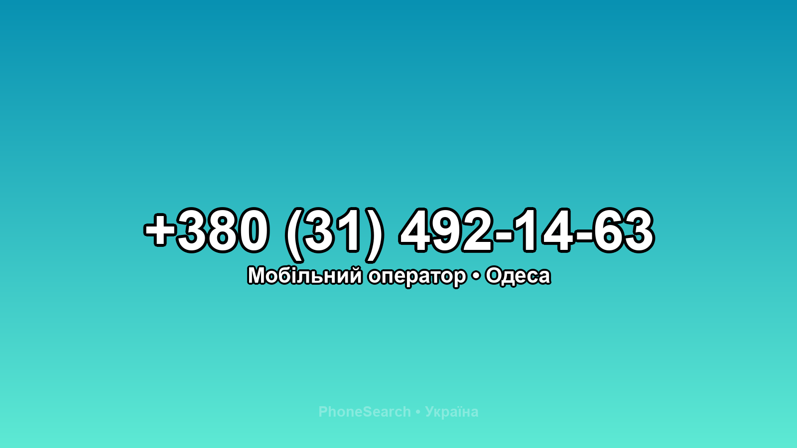 Номер +380 (31) 492-14-63 - вариант 1