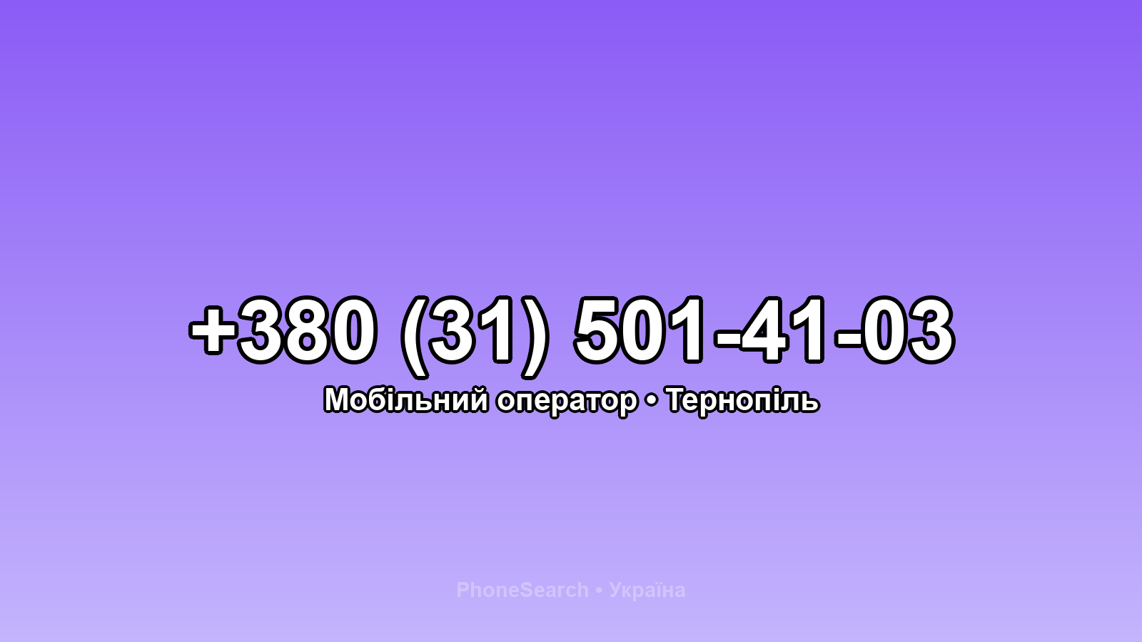 Номер +380 (31) 501-41-03 - вариант 1