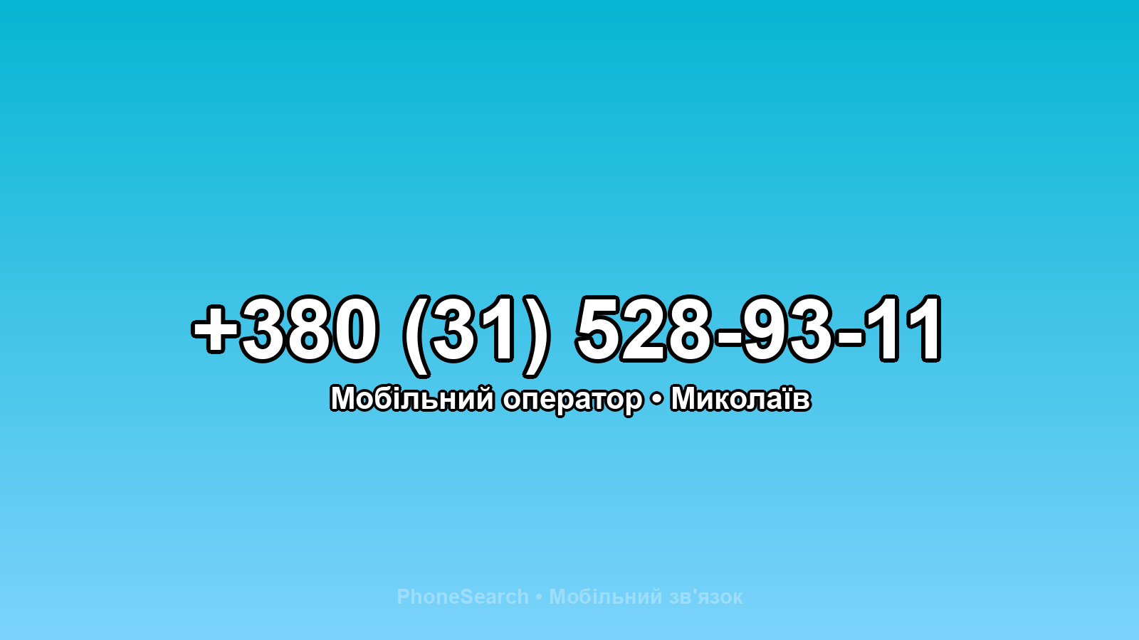 Номер +380 (31) 528-93-11 - вариант 1
