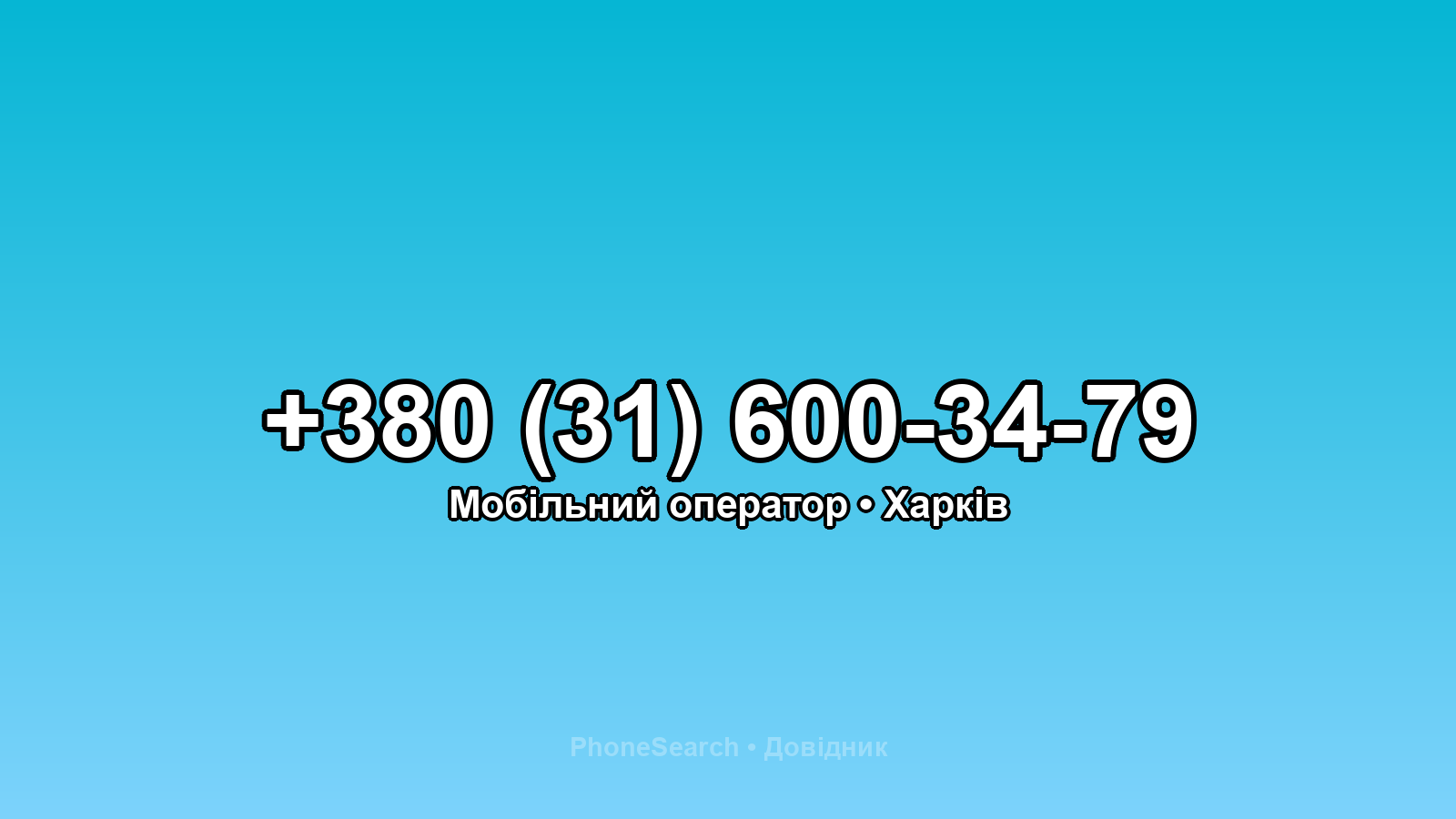 Номер +380 (31) 600-34-79 - вариант 1