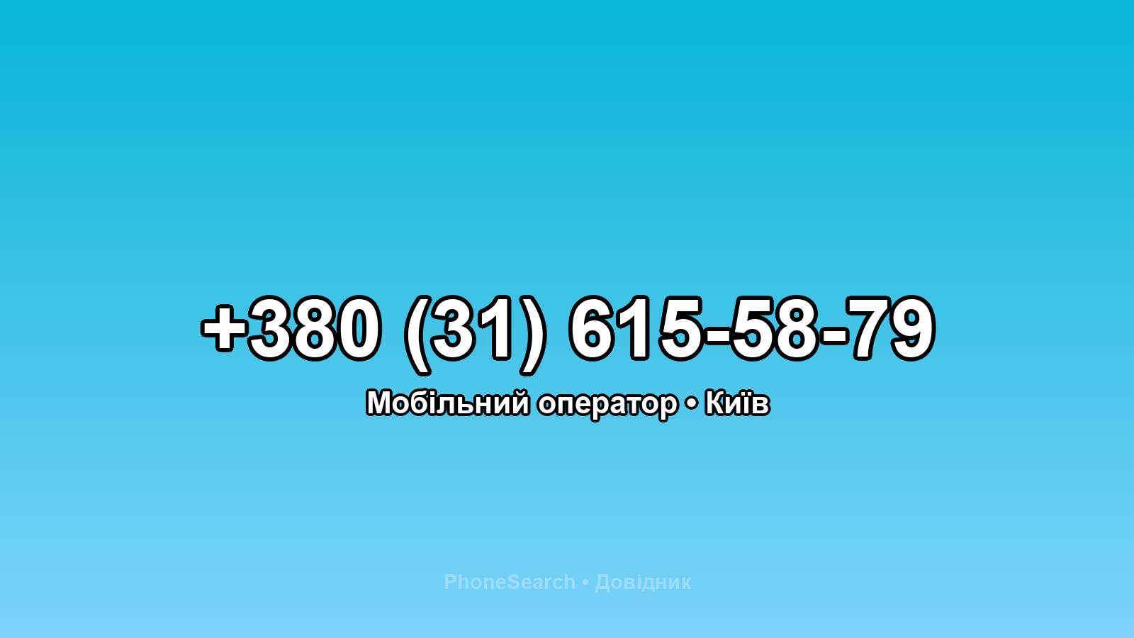 Номер +380 (31) 615-58-79 - вариант 1