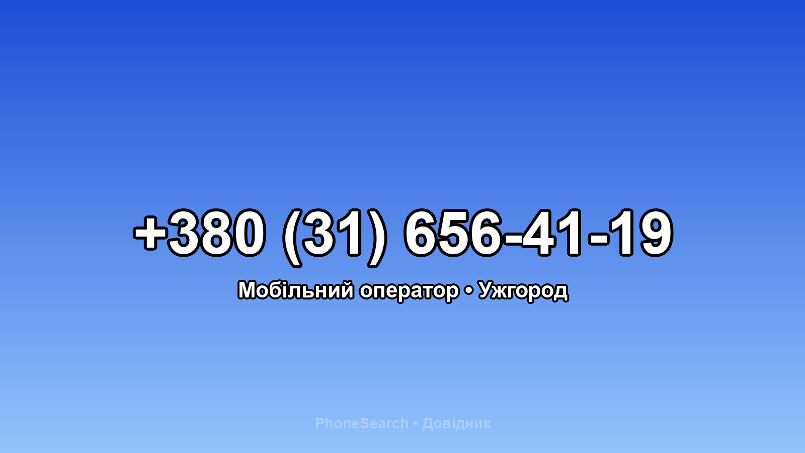 Номер +380 (31) 656-41-19 - вариант 1
