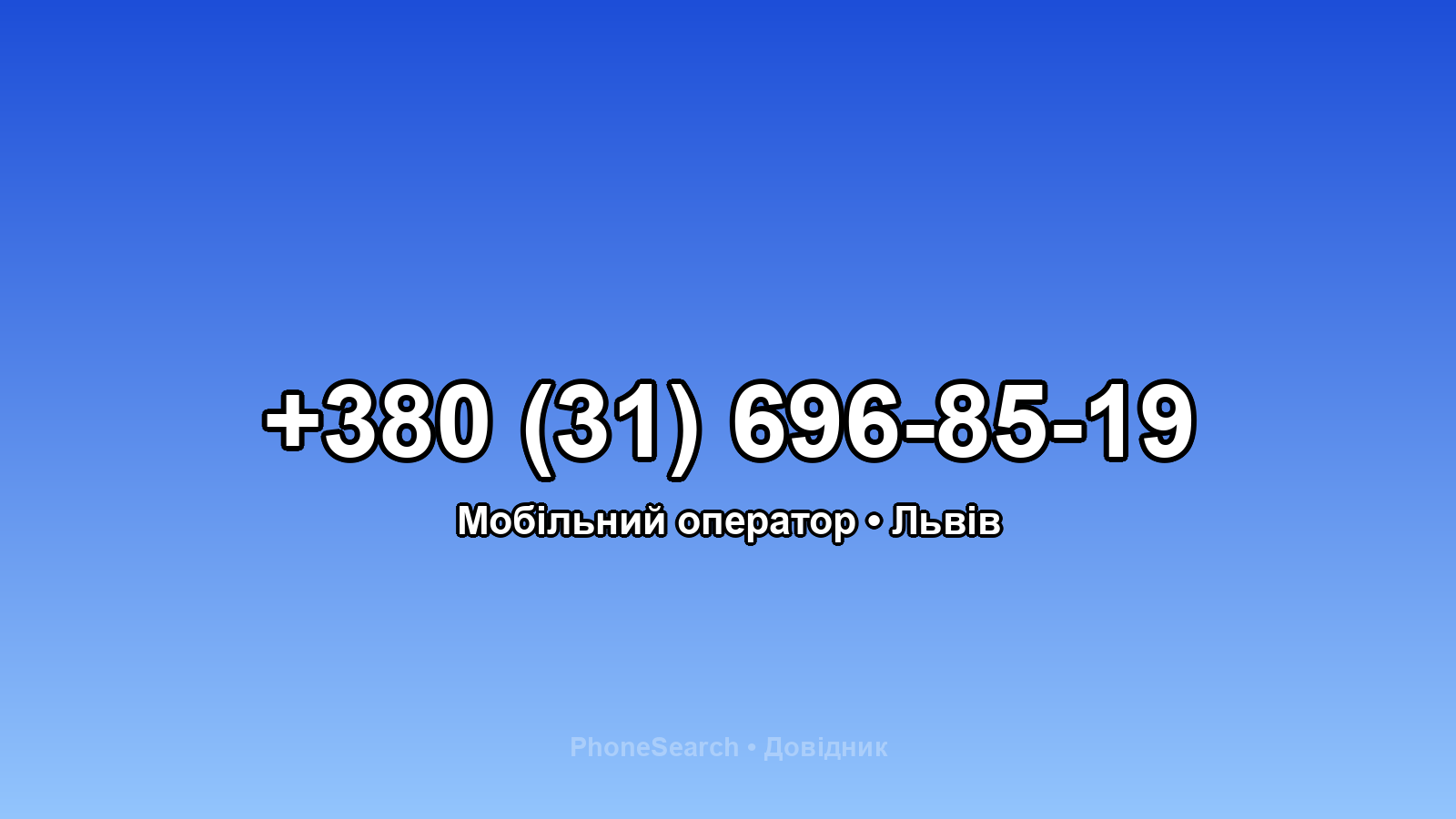 Номер +380 (31) 696-85-19 - вариант 1