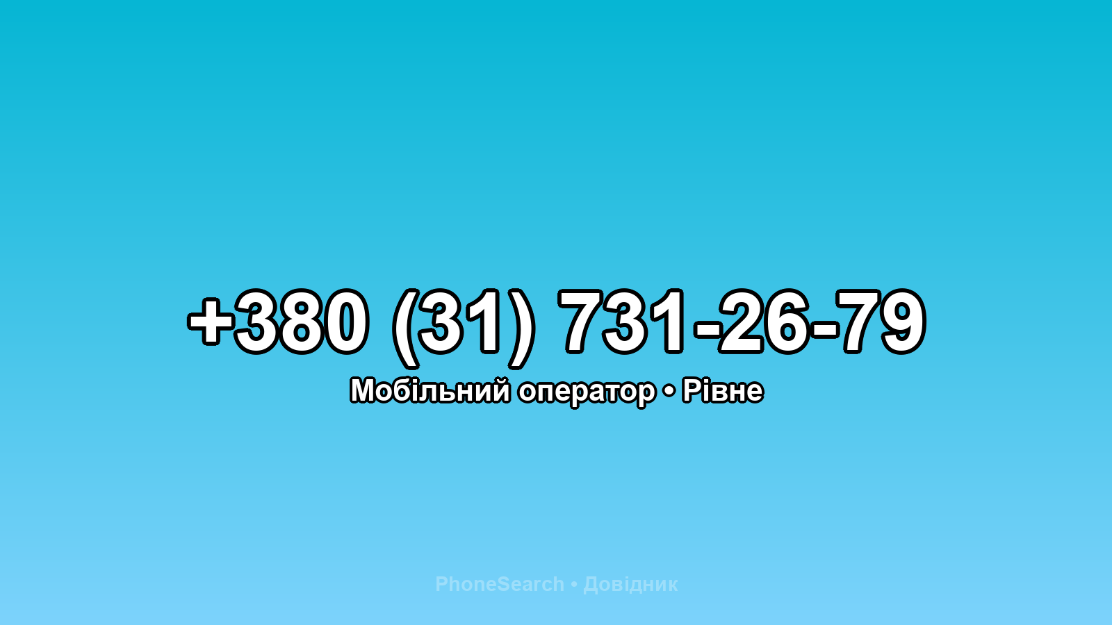 Номер +380 (31) 731-26-79 - вариант 1