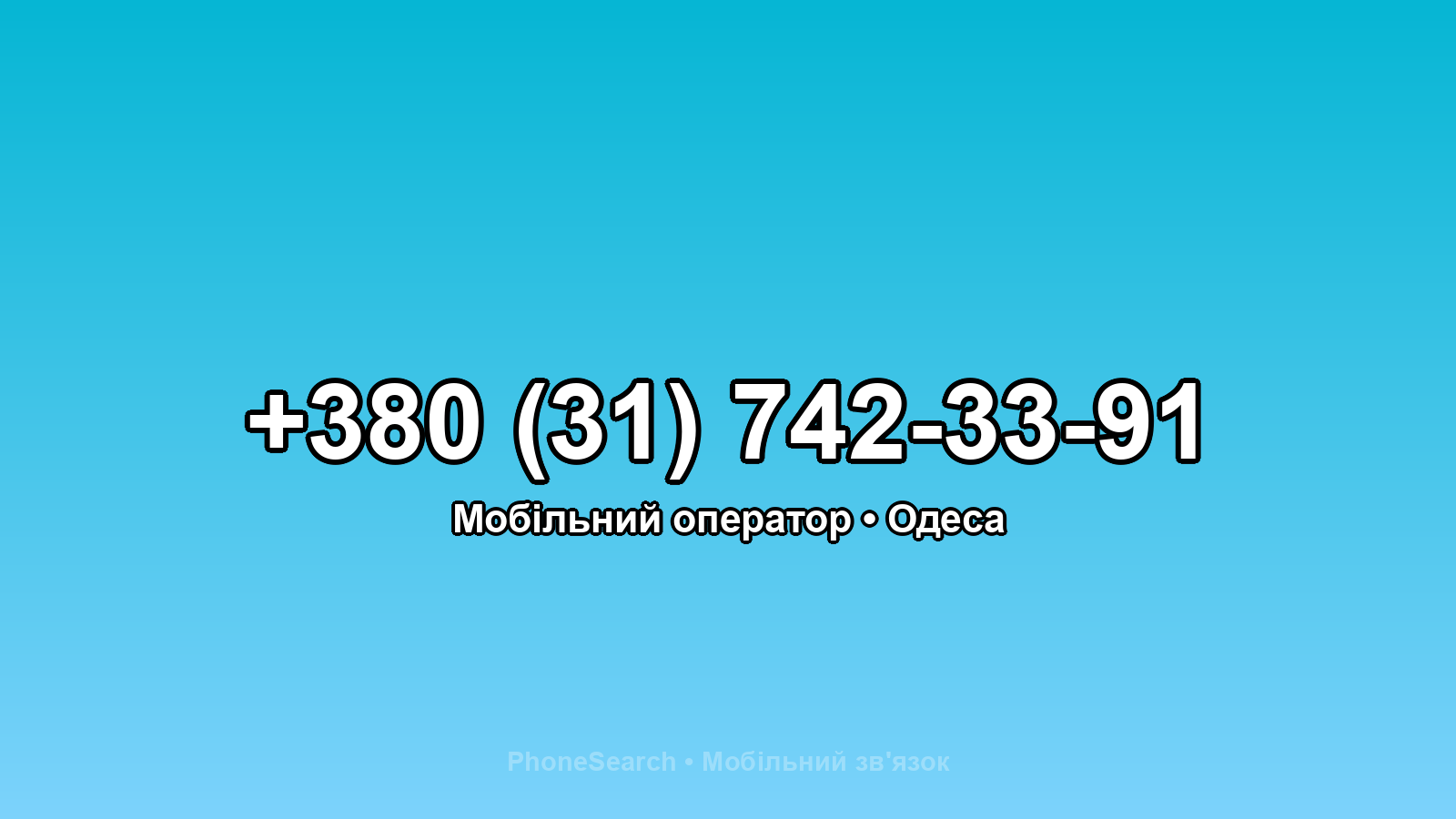 Номер +380 (31) 742-33-91 - вариант 2