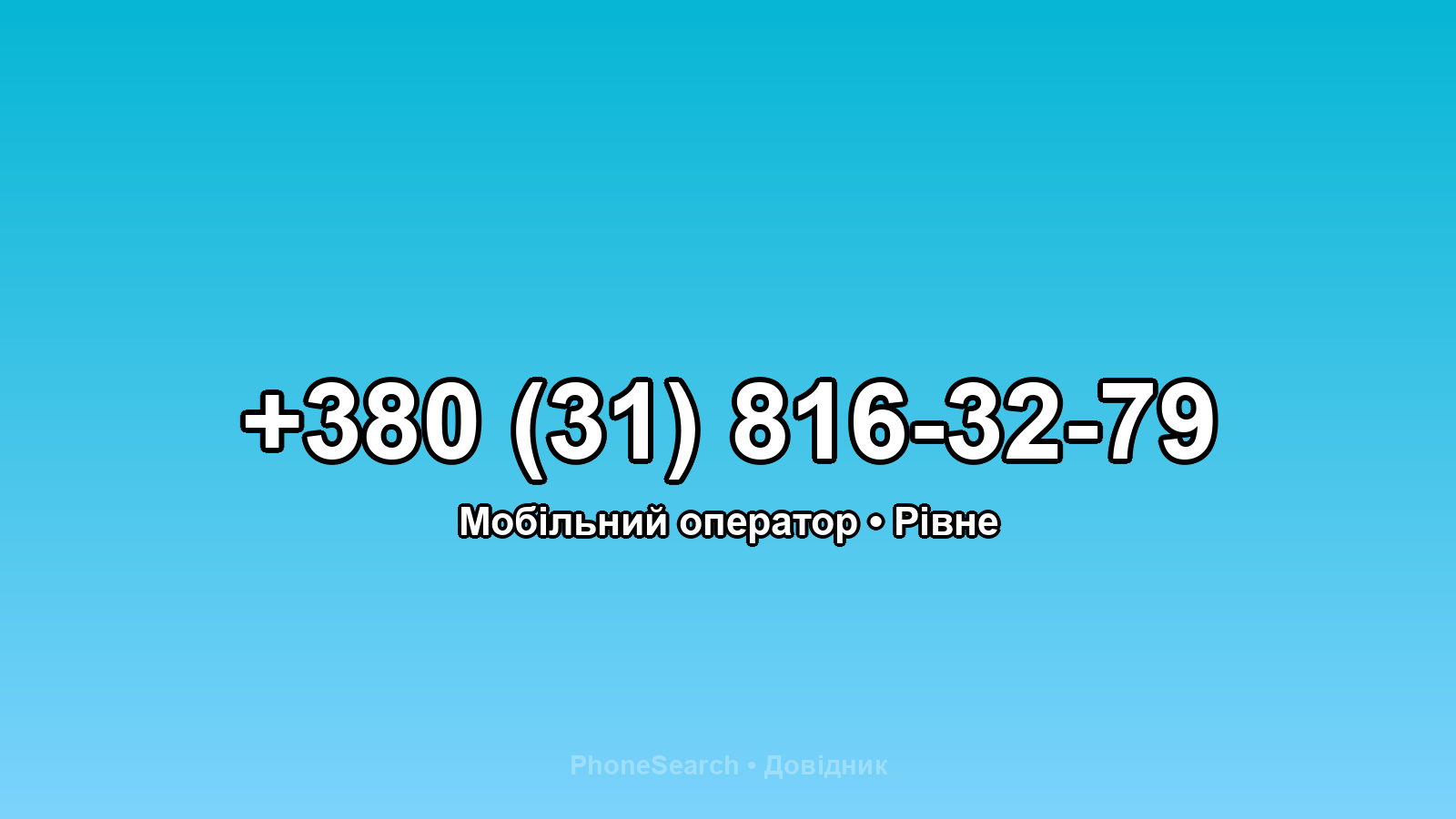 Номер +380 (31) 816-32-79 - вариант 1