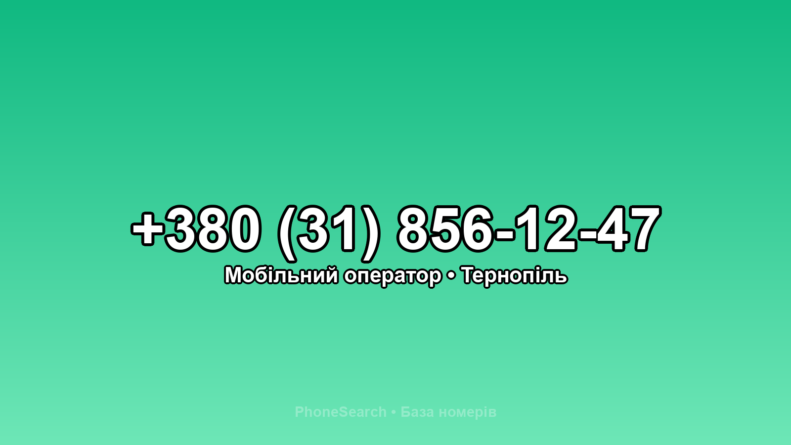Номер +380 (31) 856-12-47 - вариант 1