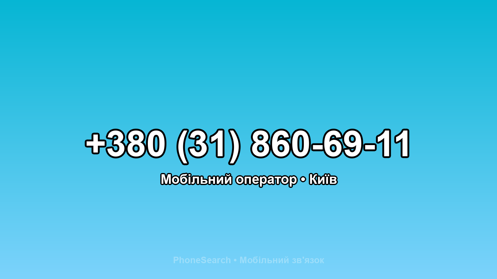 Номер +380 (31) 860-69-11 - вариант 1