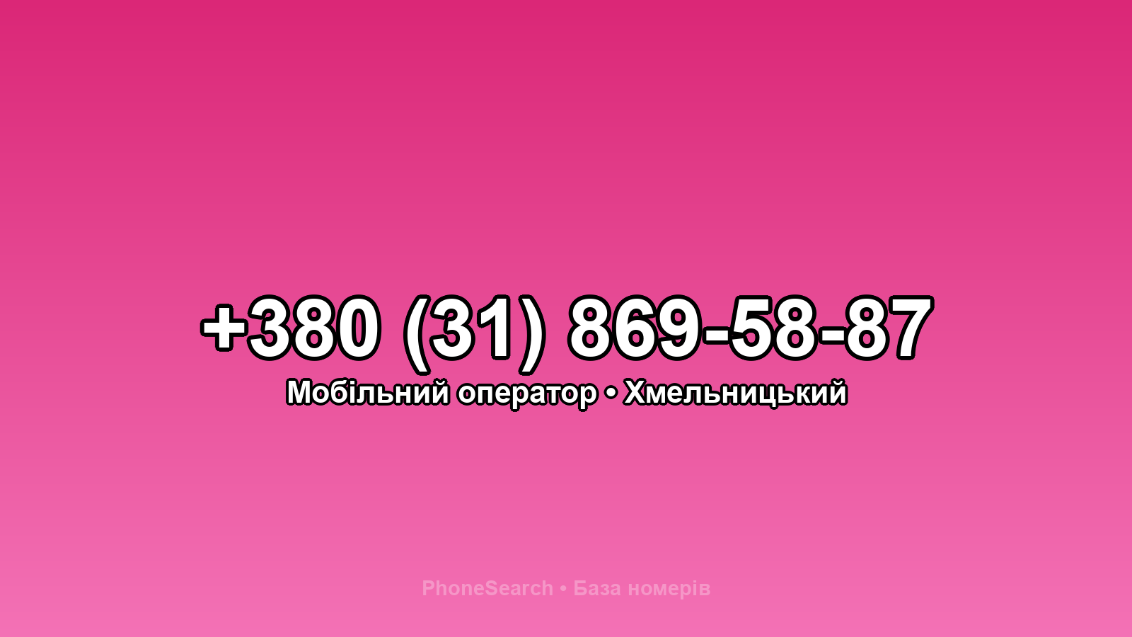Номер +380 (31) 869-58-87 - вариант 2
