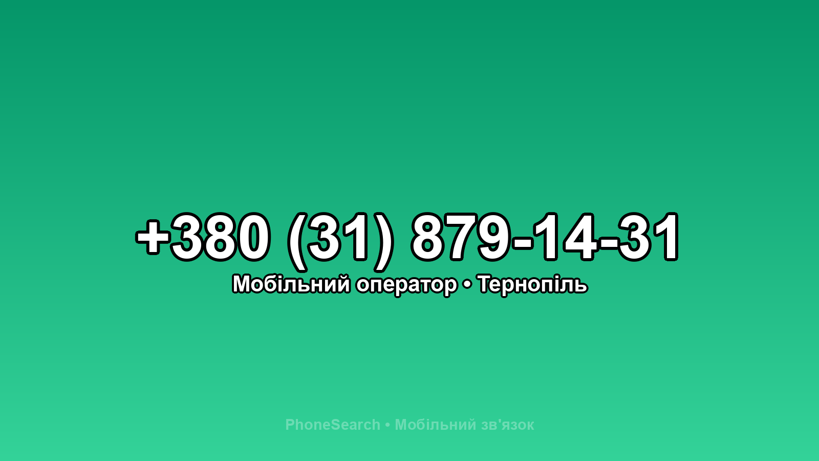Номер +380 (31) 879-14-31 - вариант 1
