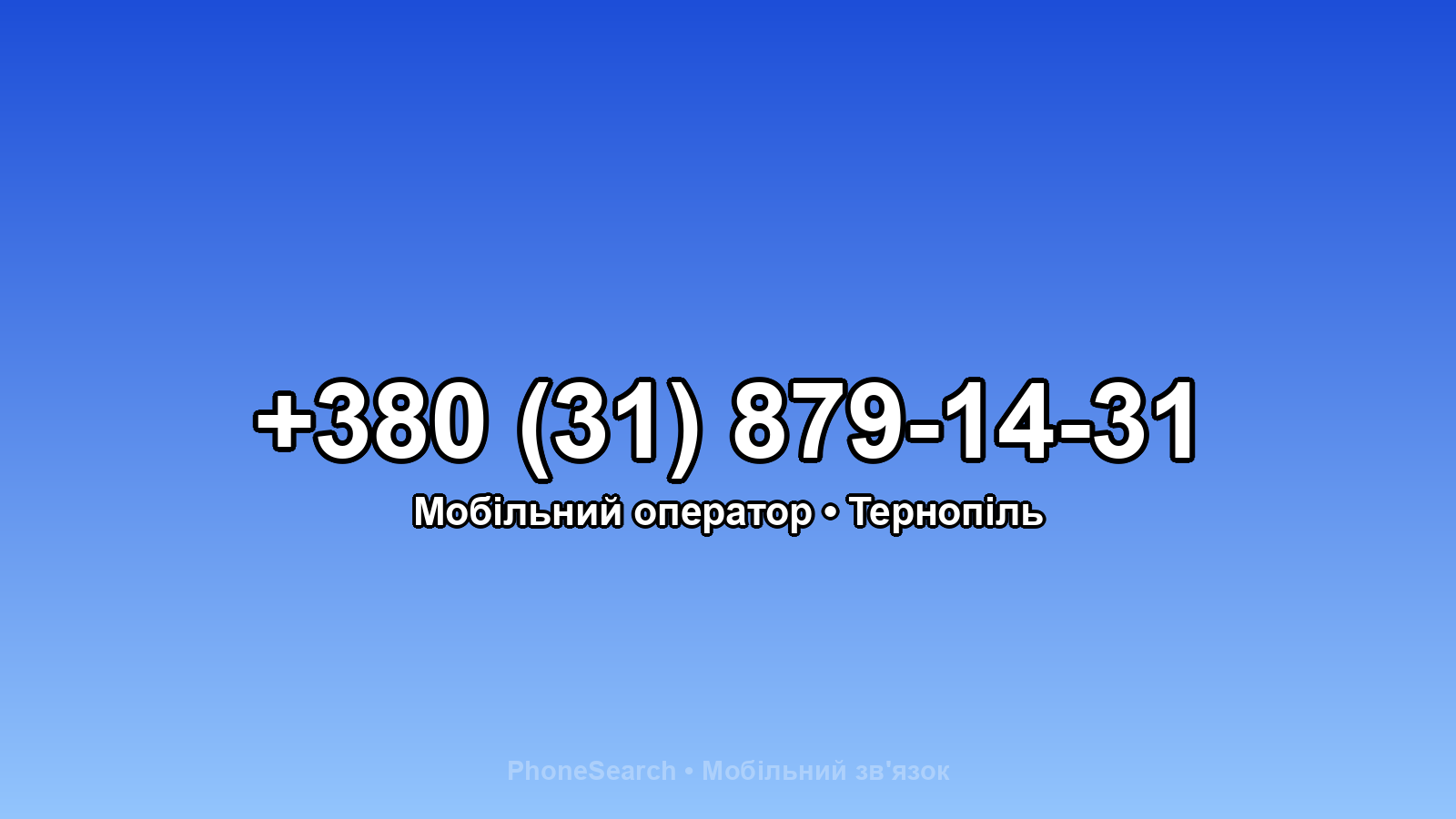 Номер +380 (31) 879-14-31 - вариант 2