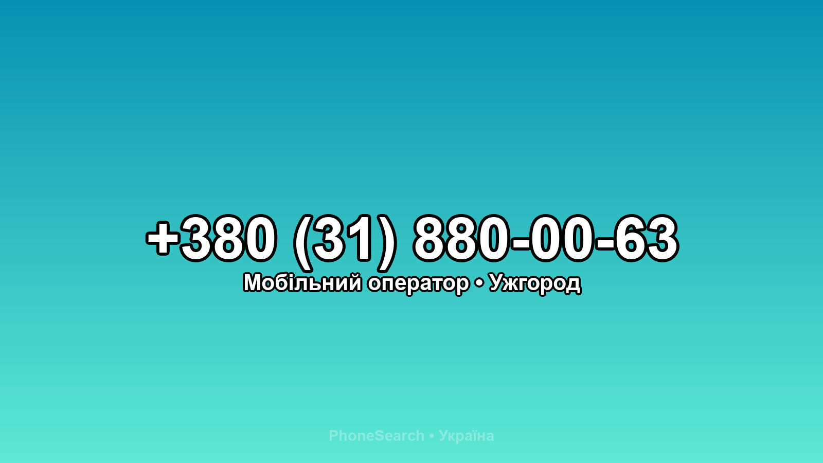 Номер +380 (31) 880-00-63 - вариант 1