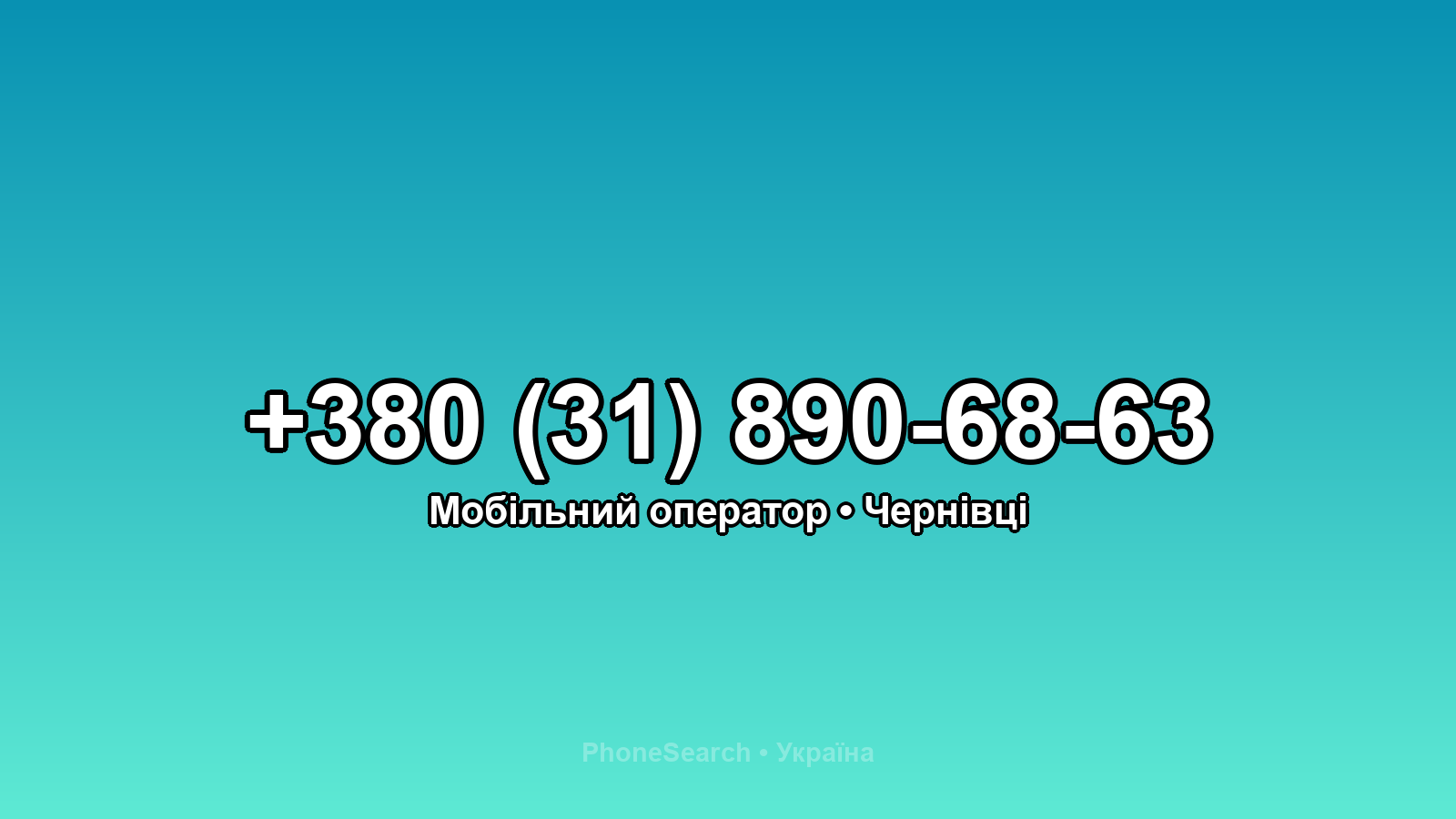 Номер +380 (31) 890-68-63 - вариант 1