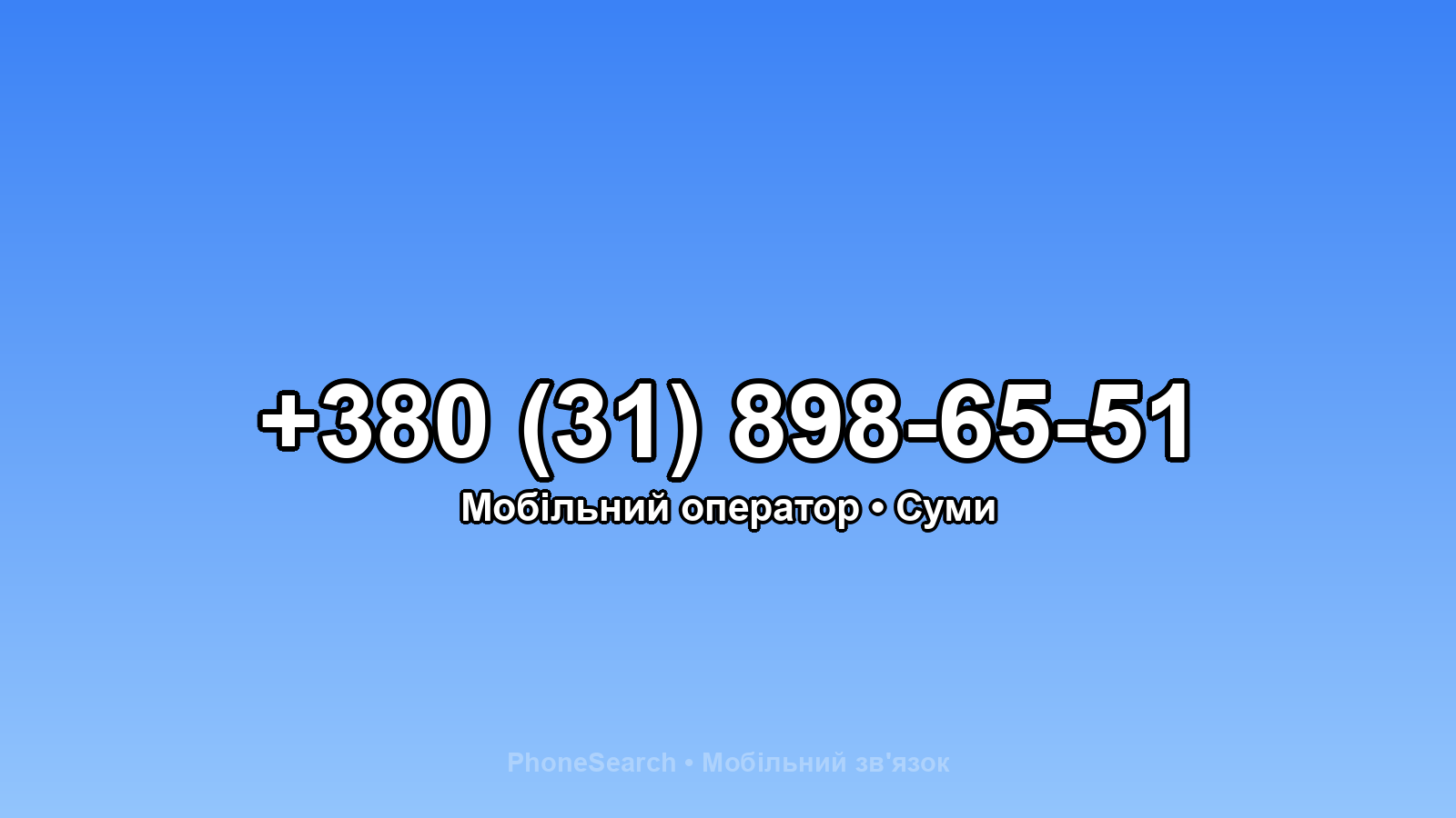 Номер +380 (31) 898-65-51 - вариант 1