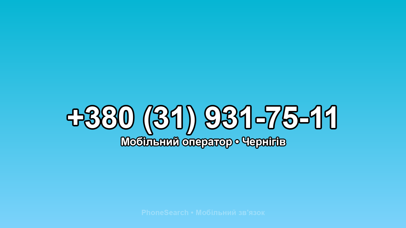 Номер +380 (31) 931-75-11 - вариант 1