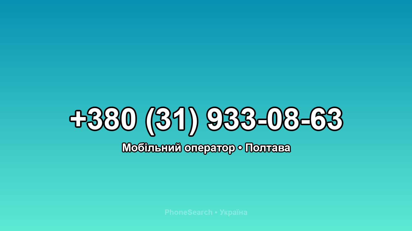 Номер +380 (31) 933-08-63 - вариант 1