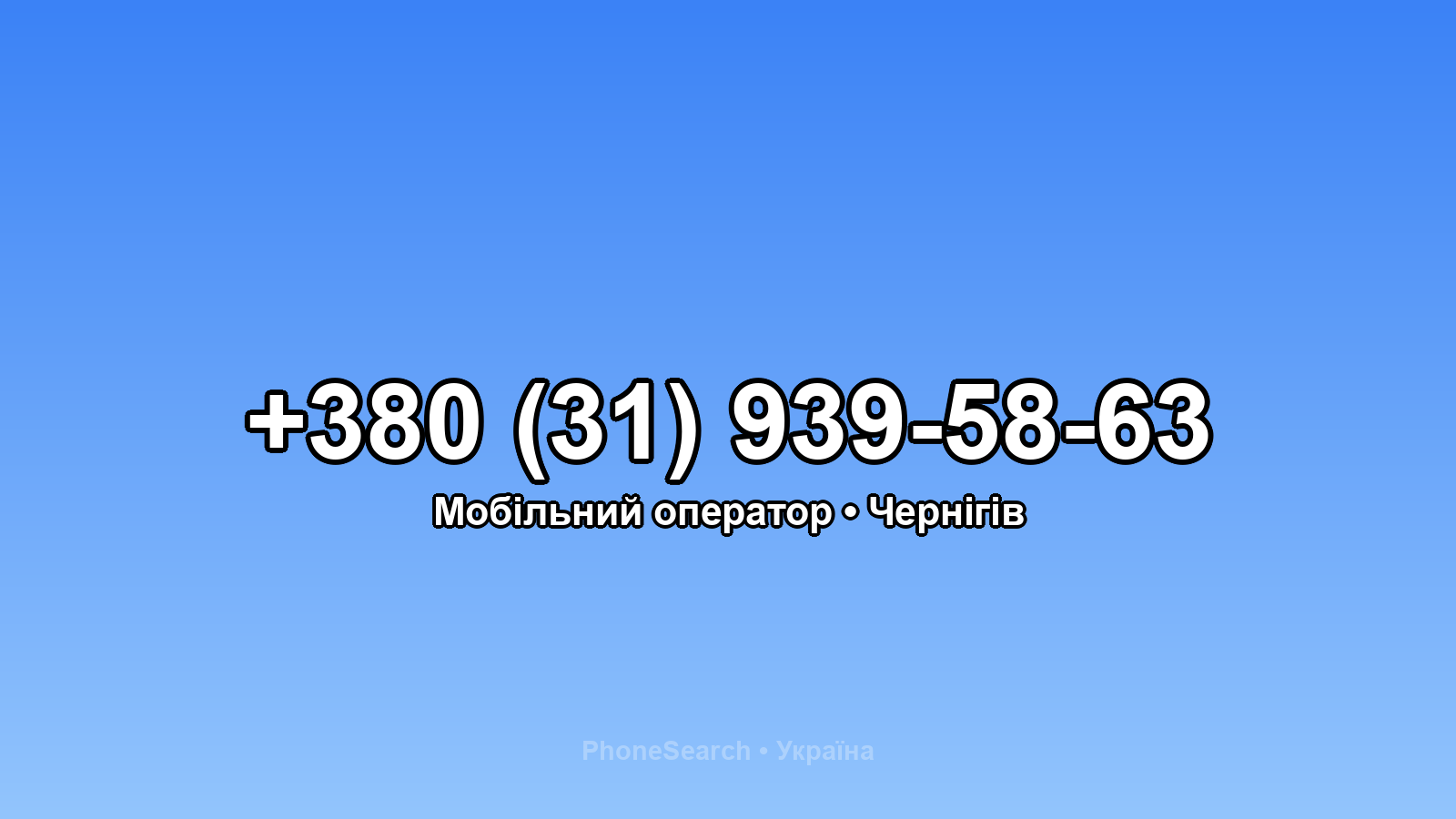 Номер +380 (31) 939-58-63 - вариант 2