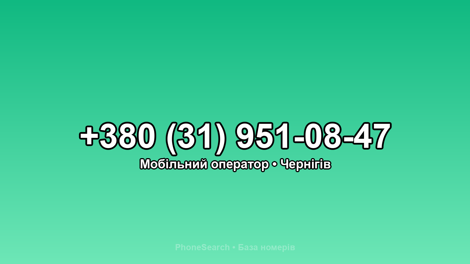 Номер +380 (31) 951-08-47 - вариант 1