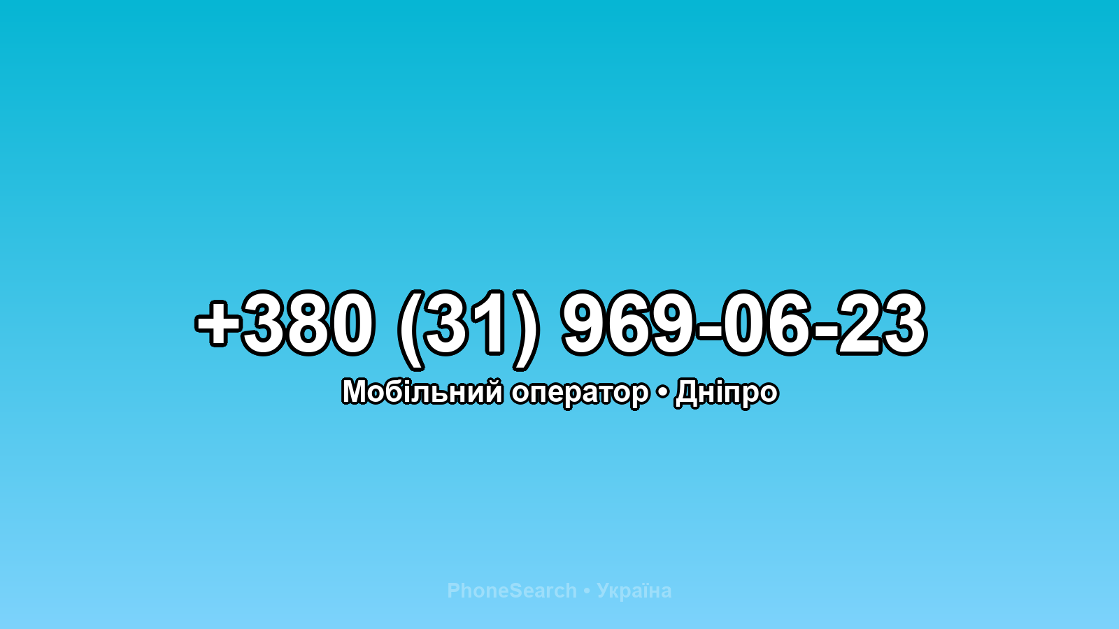 Номер +380 (31) 969-06-23 - вариант 2
