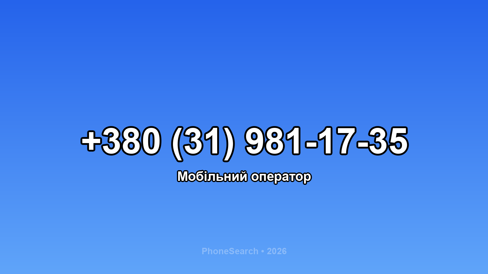 Номер +380 (31) 981-17-35 - вариант 1