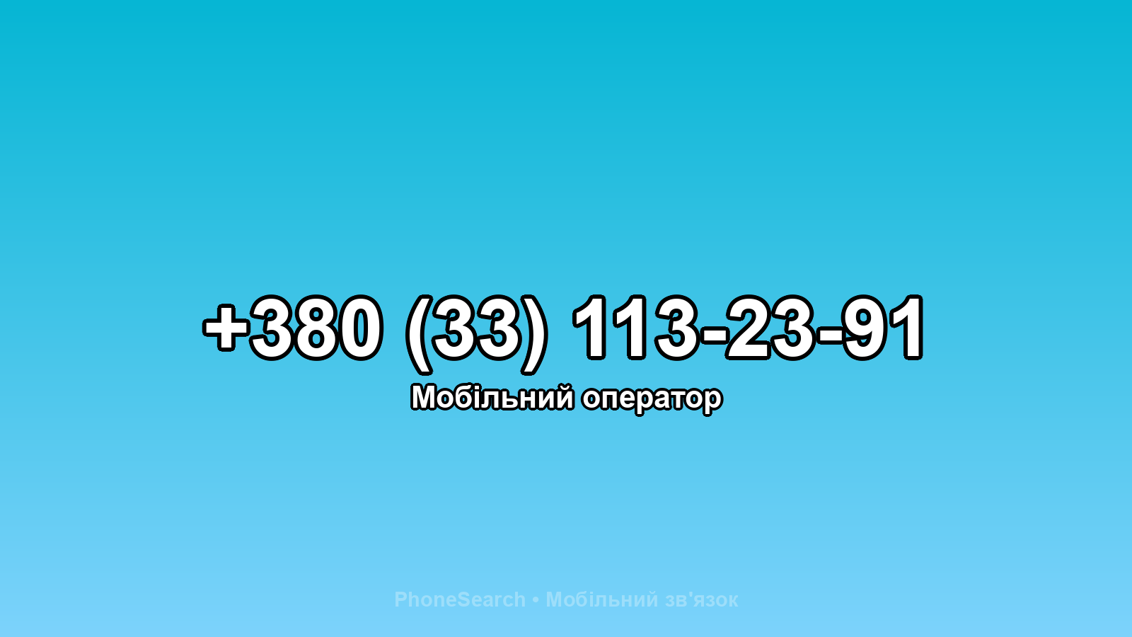 Номер +380 (33) 113-23-91 - вариант 2