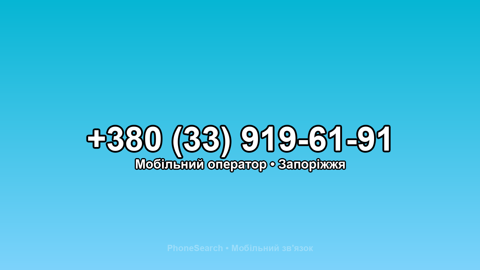 Номер +380 (33) 919-61-91 - вариант 2