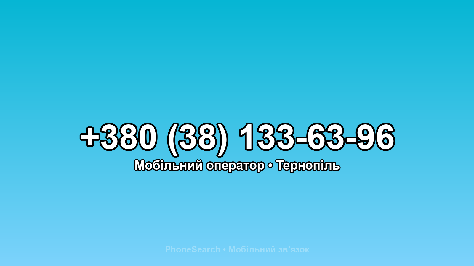 Номер +380 (38) 133-63-96 - вариант 1