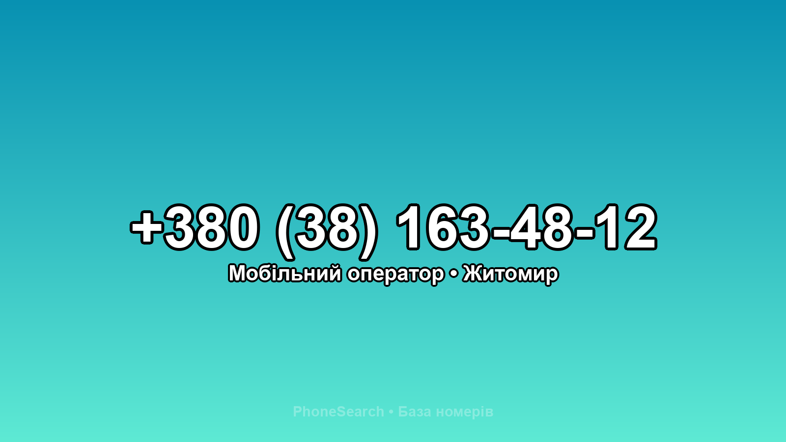 Номер +380 (38) 163-48-12 - вариант 1