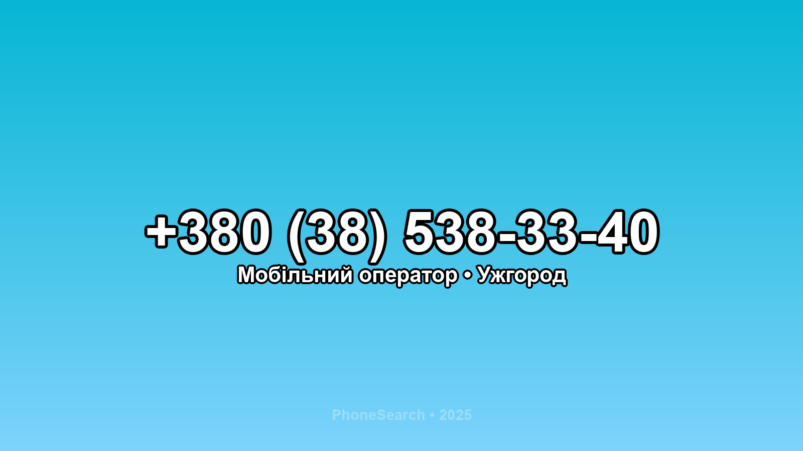 Номер +380 (38) 538-33-40 - вариант 2