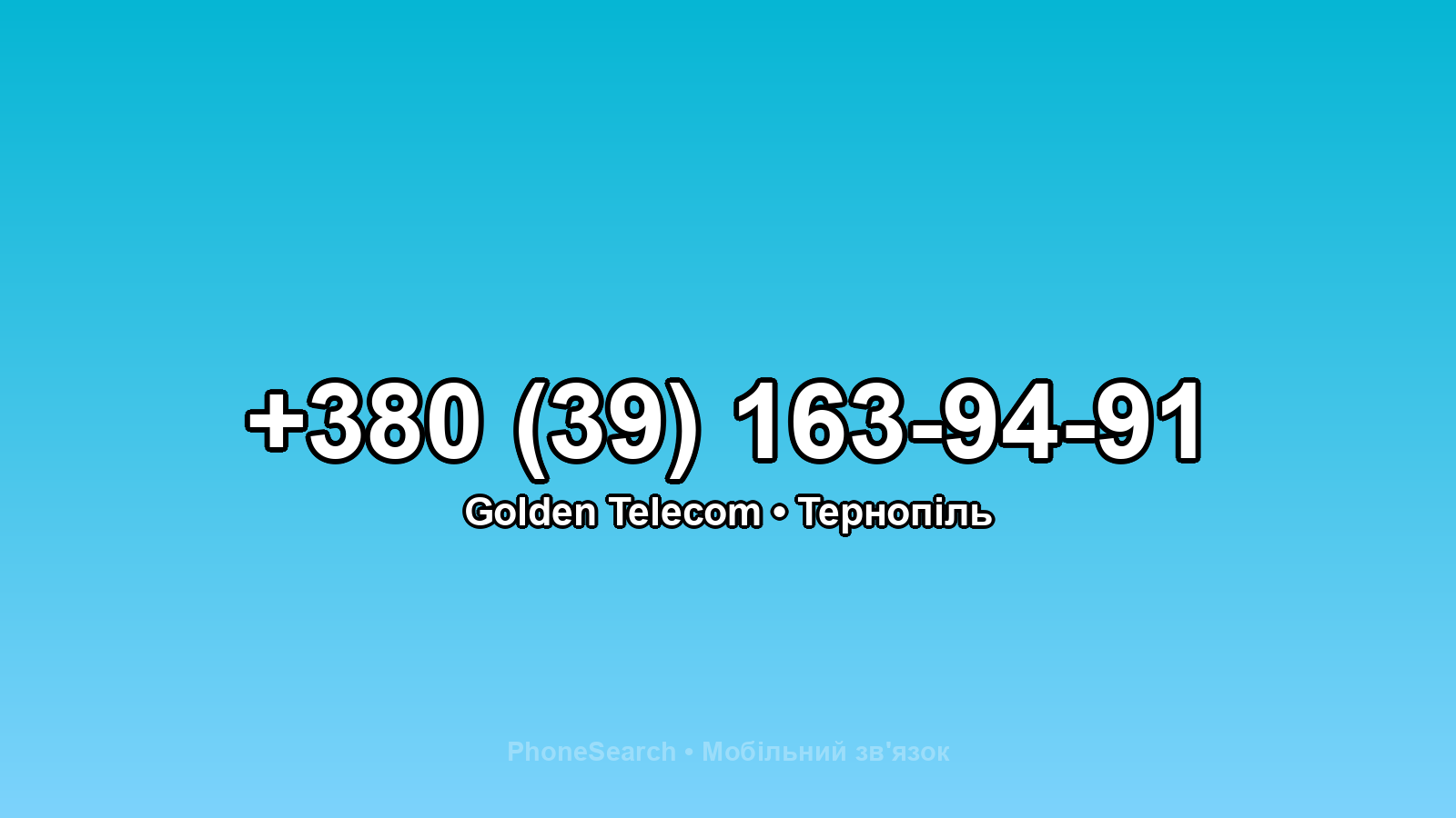 Номер +380 (39) 163-94-91 - вариант 2