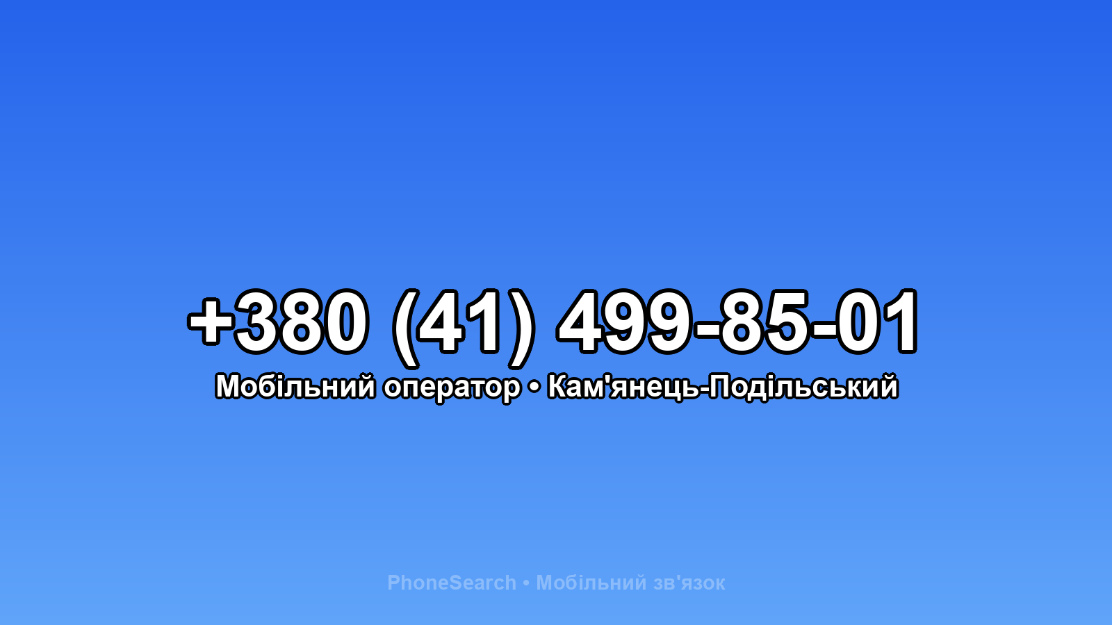 Номер +380 (41) 499-85-01 - вариант 1