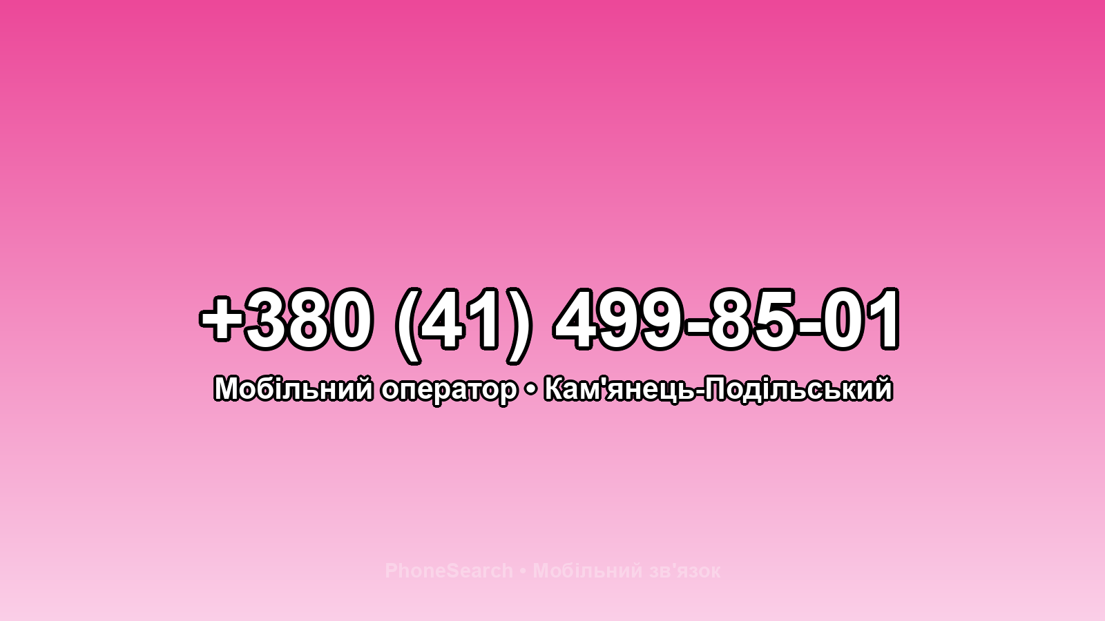 Номер +380 (41) 499-85-01 - вариант 2